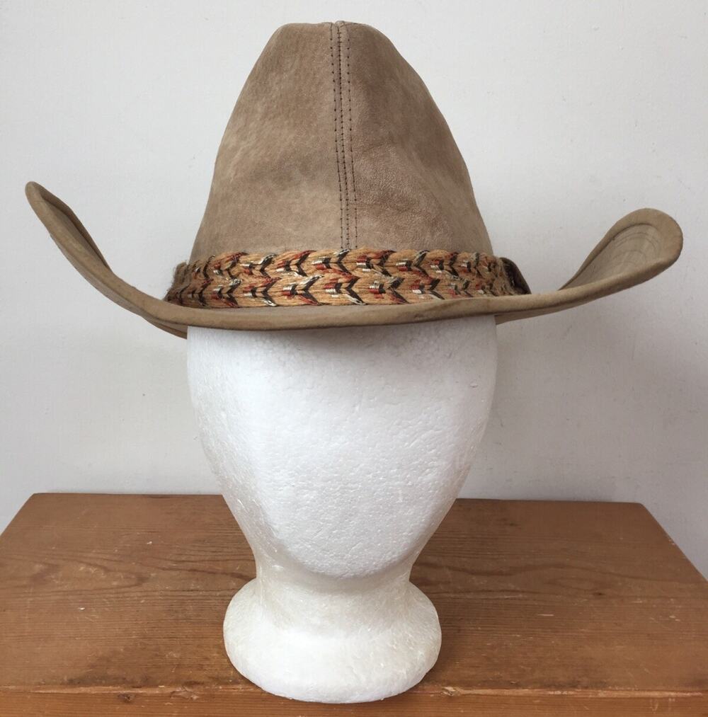 Vintage Resistol Southwestern Suede Leather Cowboy Western Rodeo Hat 7 24.5"